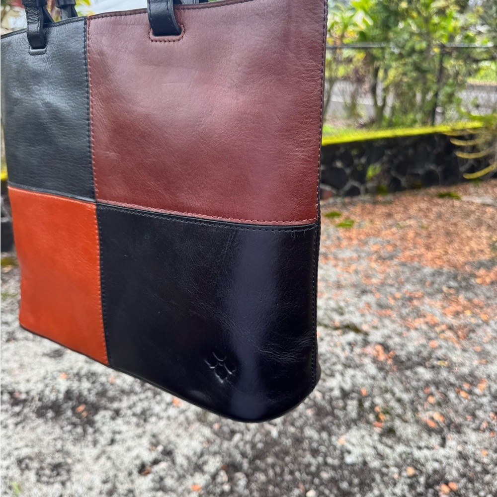 Patricia Nash NWT $249 British Veg Tan Colorblock Leather Tote - Picture 8 of 11